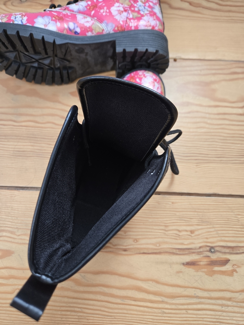 Pink Floral Combat Boots Size 40 (US 9) - Picture 10 of 10